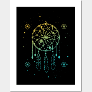 Indian Dream Catcher Mystic Stars Sacred Geometry Posters and Art